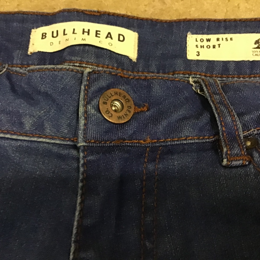 Denim Bull Head Shorts-Size 3